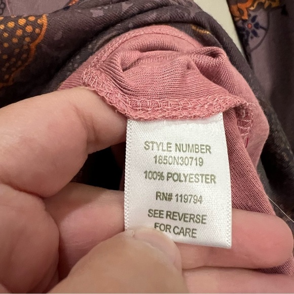 Energe World Wear XL Unity Vintage Bohemian Long Sleeve V Neck Blouse Y4 - Picture 4 of 4